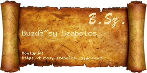 Buzásy Szabolcs névjegykártya